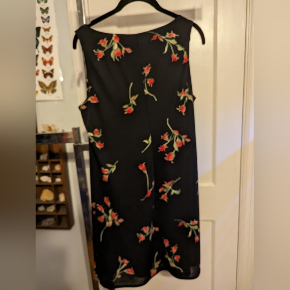 Vintage 90s Floral Rose Gothic Dress - Picture 2 of 3